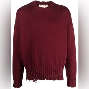 NWOT Marni Men’s Distressed Sweater, Size IT 50/ US L